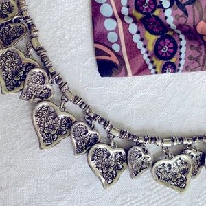 Brighton Silver Floral Heart Bracelet